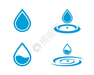 海雨水滴标志模板海洋管道蓝色纯化雨滴液体公司食物水池海浪插画