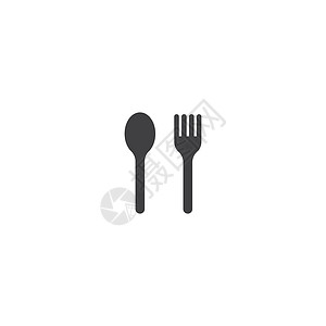 叉子餐具叉子和勺子餐厅日志餐具厨房绿色晚餐桌子插图烹饪食堂咖啡店午餐插画