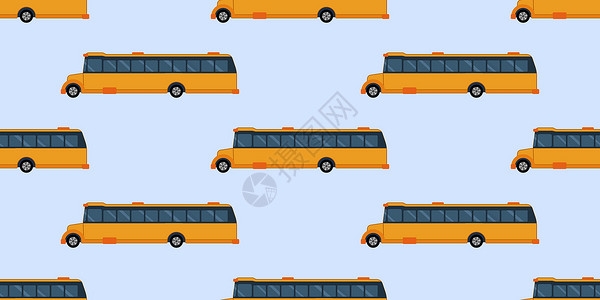 校车无缝模式向量 学校图案背景车辆安全孩子们水彩黄色背景图片