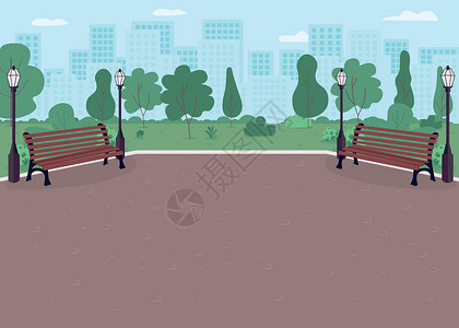 娱乐公园公园广场平面彩色矢量图制作图案设计图片