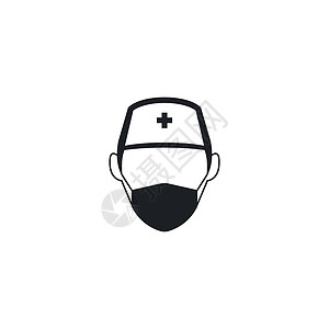 口罩使用人们使用面具标志矢量图标模板细菌标识潮人诊所医院装饰流感护士肺炎口罩插画