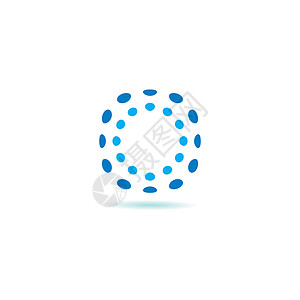 它制作图案的抽象点圆圈矢量图标集漩涡装饰圆形印迹艺术打印蓝色创造力商业标识点缀的高清图片素材