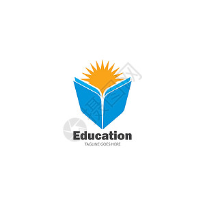 教育机构logo书籍教育 Logo 模板矢量它制作图案文学网络字典书店学校教科书白色标识图书馆店铺插画
