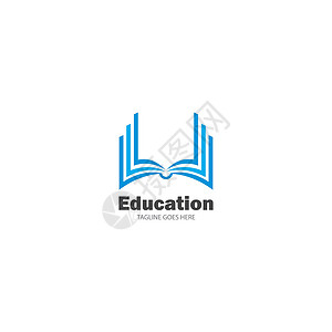 教育机构logo书籍教育 Logo 模板矢量它制作图案店铺学校文学网络字典标识知识学习白色教科书插画