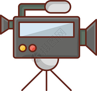 蓝照相机标识照相机摄像机插图电视电影视频标识技术互联网网络生产设计图片