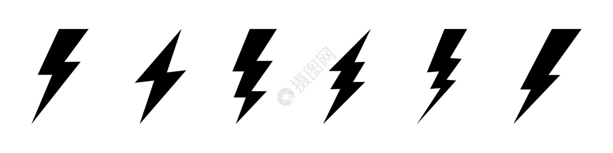 不同的 flash 图标符号集风暴速度闪电战充值收费震惊雷雨闪电标识霹雳背景图片