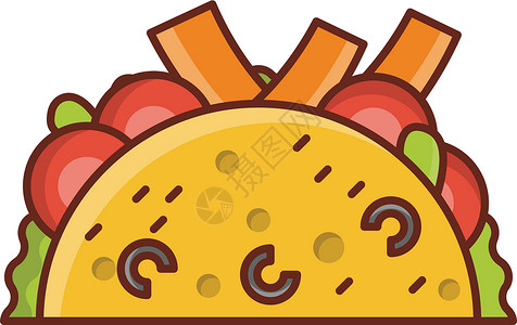 努沙杜瓦墨西哥艺术卡通片小吃菜单标识插图食物餐厅炙烤插画