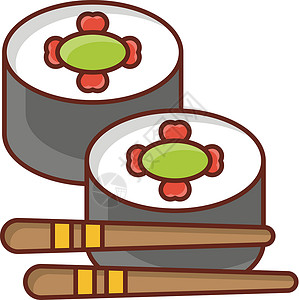 寿司插图海藻美食餐厅咖啡店酒吧食物海鲜筷子菜单背景图片