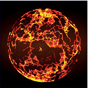 火象星座低聚火火焰球体 未来能量圈粒子建筑学星座网络蓝色技术卡片天空圆圈运动设计图片