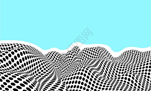 五十年代抽象欧普艺术矢量图 波普艺术插图半色调波 3d 插图设计图片