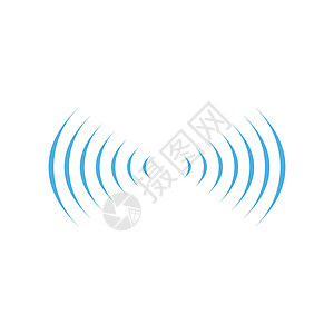 声音标志wifi 声音信号连接在两个无线电波标志符号 在白色背景上隔离的矢量图设计图片