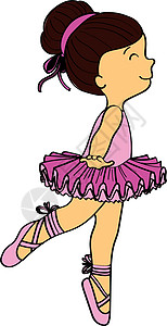 小女孩跳芭蕾舞小女孩芭蕾舞演员插画