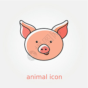 猪图标 它制作图案的农场动物矢量哺乳动物家畜插图食物熏肉火腿猪肉小猪农业背景图片