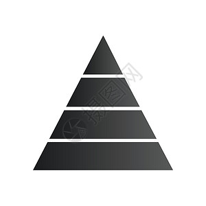 金融三角形金字塔信息图表 三角图表图表方案与四个步骤选项零件流程 商业战略成功 在白色背景上孤立的矢量图插画