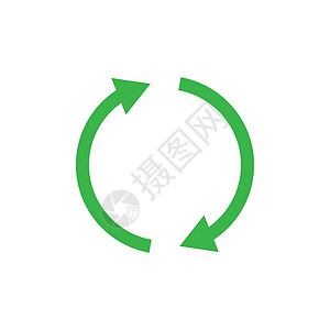 回收站图标符号简单设计回收旋转导航插图绿色白色圆圈运动环形按钮背景图片