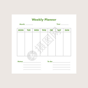 每周计划表白色商业信息数字日程笔记本议程日记教育插图背景图片