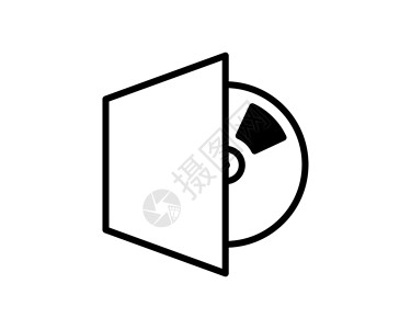 光盘封套光盘蓝光 CD 或 DVD 平面矢量图标说明 白色背景上的简单黑色符号 用于 web 和移动 UI 元素的或 DVD 标志设计模设计图片