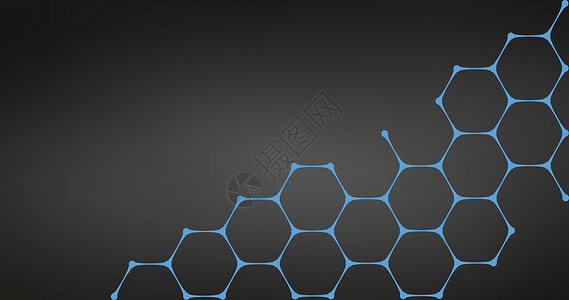 蜂窝图六角形纳米技术分子网格黑暗图设计图片