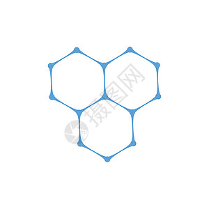 正六边形六角形化学 moleculat 纳米原子结构矢量图标 化学细胞图标 用于移动概念和网页设计的插图药品标识字形实验室化学品科学生物插画