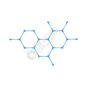 六角形化学 moleculat 纳米原子结构矢量图标 化学细胞图标 用于移动概念和网页设计的插图生物科学化学品药品六边形实验室网背景图片