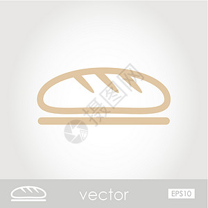 面包矢量 ico营养黑色面包师大麦小吃食物小麦白色早餐糕点背景图片