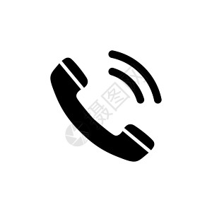 夸张听电话电话听筒 CallPhone 听筒 平面矢量图标说明 白色背景上的简单黑色符号 用于 web 和移动 UI 元素的电话听筒电话听设计图片