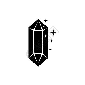 设计ui闪耀水晶宝石宝石 平面矢量图标说明 白色背景上的简单黑色符号 用于 web 和移动 UI 元素的闪耀宝石标志设计模板设计图片