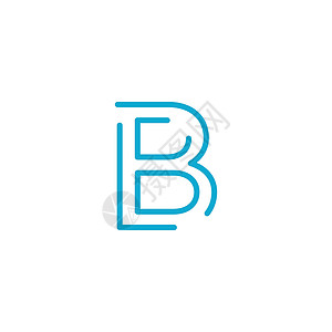公司发布会邀请函线性几何轮廓字母表字母 B  可编辑笔划 在白色背景上孤立的种群矢量图插画
