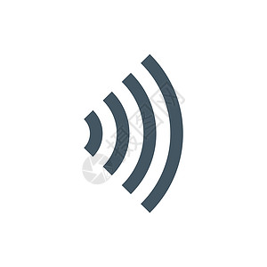 wifi 声音信号连接声音无线电波标志符号 在惠特上孤立的矢量图打碟机技术黑色半径海浪网站插图网络蓝色音乐背景图片