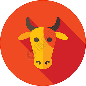 充电头图标牛矢量图标 动物头牛奶喇叭牛肉奶制品农场插图哺乳动物水牛家畜农业插画