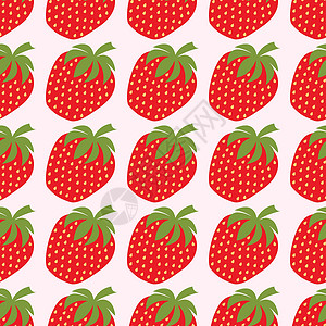 草莓矢量图现代平面风格的草莓无缝图案 用于网页背景包装纸墙纸和其他印刷产品 矢量图  EPS1甜点浆果食物水果装饰织物艺术园艺纺织品生态设计图片