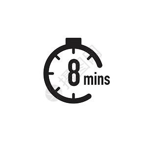 分钟计时器秒表或倒计时图标 时间测量 计时器图标 在白色背景上孤立的股票矢量图柜台倒数小时警报运动仪表数字商业按钮插图背景图片