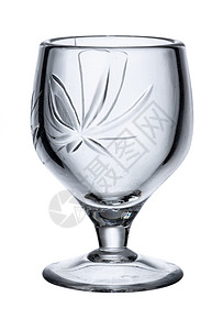 白色背景上孤立的空葡萄酒杯水晶器皿酒杯餐具玻璃背景图片