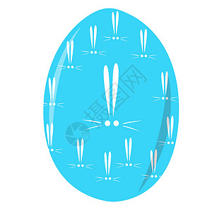 带兔子图案的蓝色复活节彩蛋背景图片