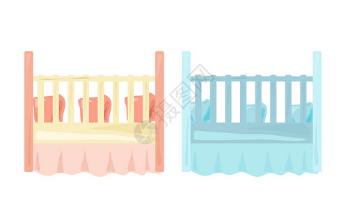 两张婴儿床蓝色和别针背景图片