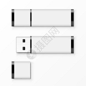 白色usb用于广告品牌和企业标识的白色 USB 闪存驱动器模板公司推广记忆贮存闪光物品磁盘塑料身份办公室插画