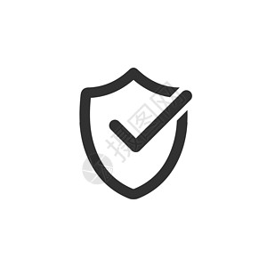 带有复选标记图标安全安全符号的屏蔽 隐私保护 在白色背景上孤立的种群矢量图身份外套波峰警卫徽章网络防火墙艺术纹章品牌背景图片