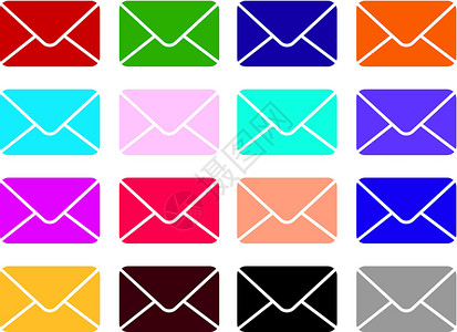 信件和信封图标邮件矢量图标集 信封标志 为图形和网页设计隔离的彩色电子邮件和信件图标插图 插画设计图片