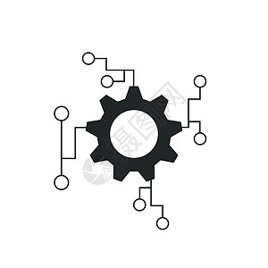 数字科技矢量商业标志模板概念插画 齿轮电子厂标志 齿轮技术符号  SEO 会徽 设计元素背景图片