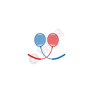 仰拍商业羽毛球标志矢量图标插画设计模板 羽毛球羽毛球图标日志插画