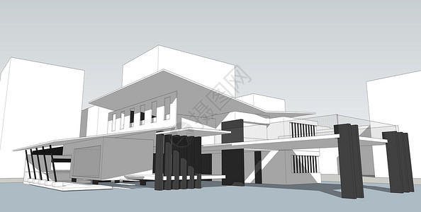 城市景观 建筑视角 城市天际现代建筑等插图背景图片