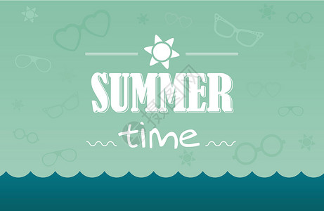 夏季卡问候乐趣闲暇太阳海报明信片标签时间包装背景图片
