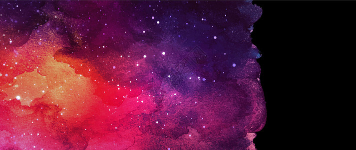 矢量宇宙插画 美丽多彩的空间背景 水彩宇宙艺术星系魔法星空蓝色星云星星行星世界天文学背景图片