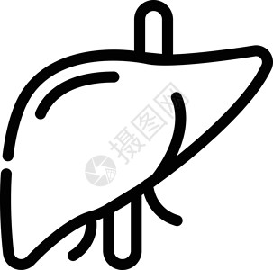 肝脏白色诊所黑色生物学手术器官外科药品插图标识背景图片