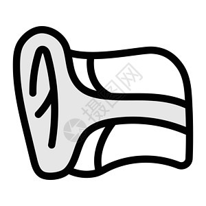 耳耳朵援助器官黑色感官音乐身体白色网络健康插图背景图片