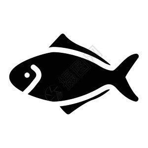 图标钓鱼食物插图动物白色艺术海洋海浪黑色水族馆背景图片