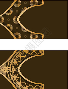 金色曼达拉装饰品的棕色名片 让你有个性插画