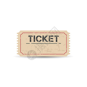 取票具有垃圾效果的旧票 白色背景上的平面矢量图艺术座位节日娱乐棕色展示数字标签生产优惠券设计图片