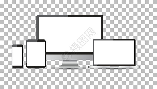 桌面电话现实设备平面图标和台式计算机 它制作图案矢量屏幕技术电脑手机网站互联网软垫网络展示笔记本插画