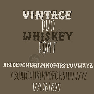 酒字体Grunge 古老的威士忌字体 老式手工艺显示脚本 现代刷子标签字母 矢量打字插图收藏数字拉丁标题酒吧刻字书法艺术打印工艺插画